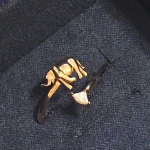 18K Rose Gold & Diamond Elephant Ring